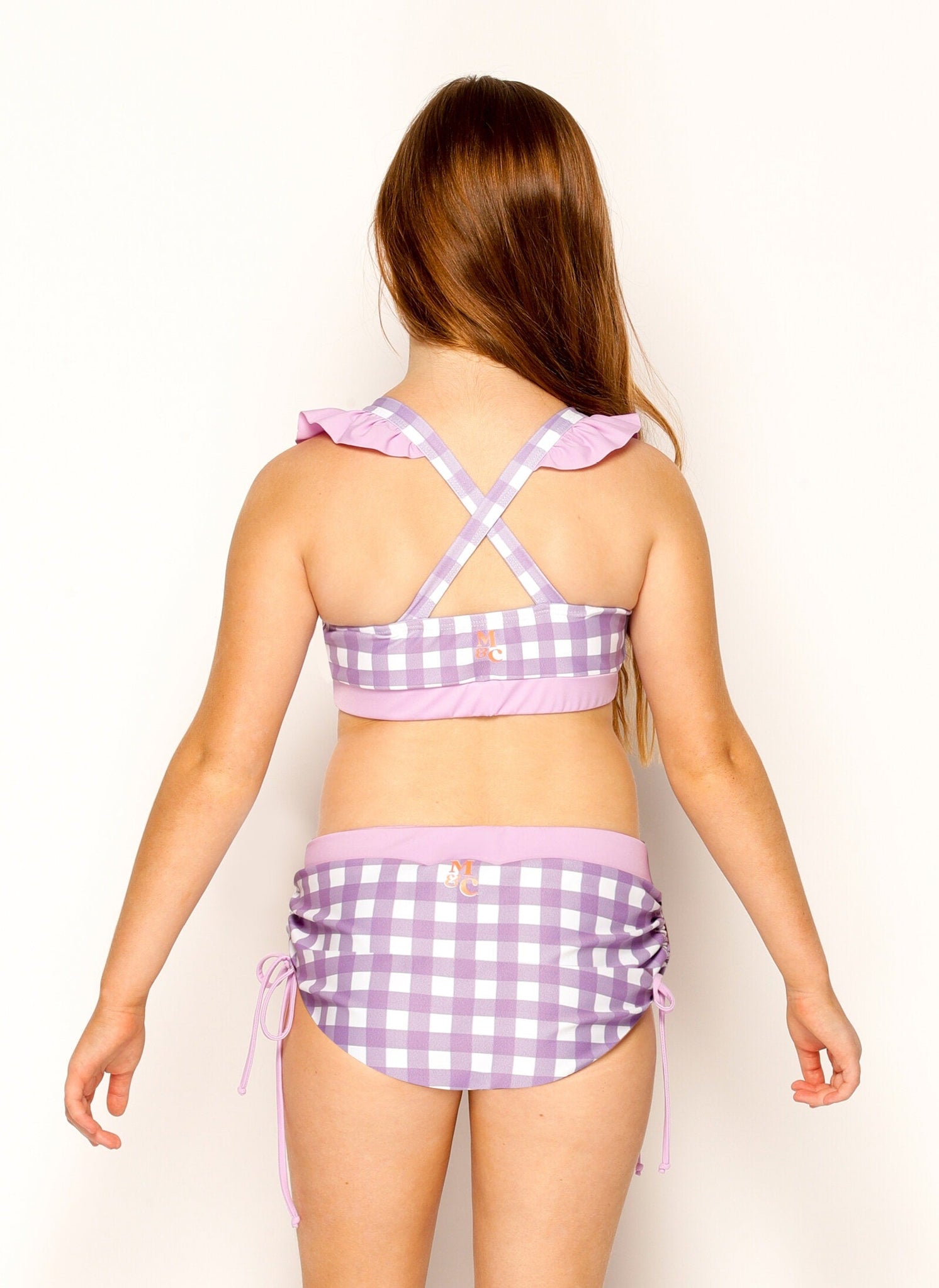 Eden Bikini Top - Lilac Gingham Matilda and Clancy