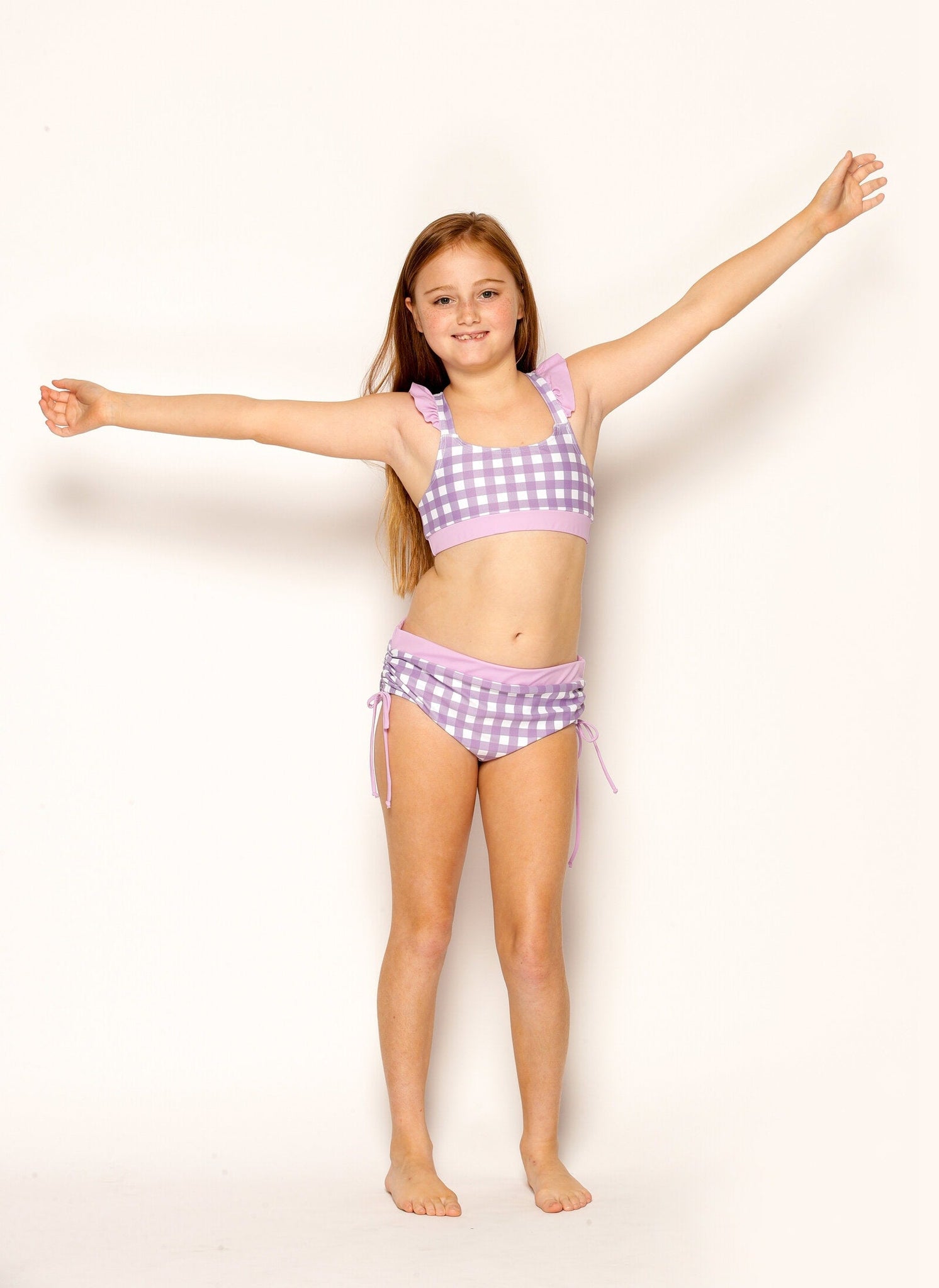 Eden Bikini Top - Lilac Gingham Matilda and Clancy