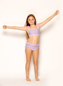 Eden Bikini Top - Lilac Gingham Matilda and Clancy