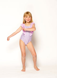 Honeysuckle One Piece - Lilac Gingham Matilda and Clancy