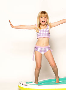 Sorrento Ruched Brief - Lilac Gingham Matilda and Clancy