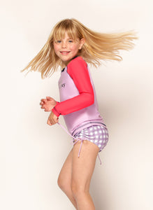 Sorrento Ruched Brief - Lilac Gingham Matilda and Clancy