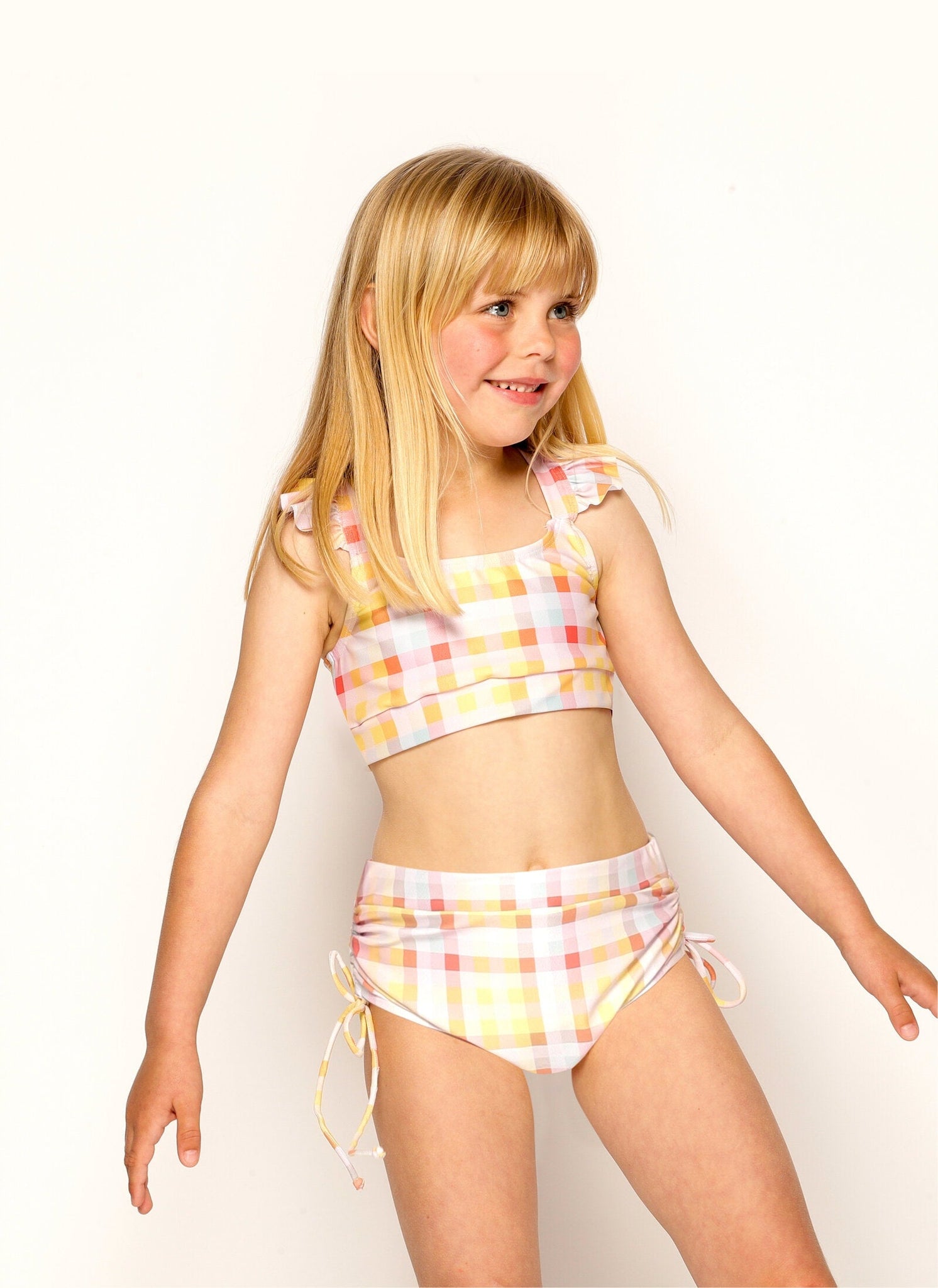 Sorrento Ruched Brief - Multi Gingham Matilda and Clancy